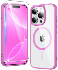 FNTCASE for iPhone 16 Pro Max Case: Clear Anti Yellowing Magnetic Military Grade Drop Protection Cell Phone Cover - Rugged Shockproof Protective Bumper Transparent