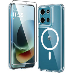 FNTCASE For Motorola Moto G 5G 2026 6.7 inch Clear Case: Magnetic Charging Shockproof Magsafe Support