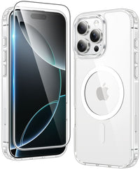 FNTCASE für iPhone 16 Pro Hülle: Unterstützt Kamerasteuerung, magnetische Fallschutzfunktion in Militärqualität, vergilbungsfreie Handyhülle – robuste, stoßfeste, transparente Hüllen (Kamerasteuerung) 