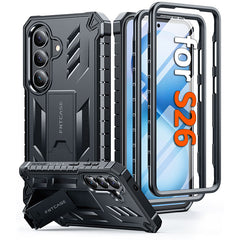 Samsung Galaxy S26 Case with Built-in Screen Protector and Kickstand – Military Rugged, 2 Front Frames, Drop Proof Protective Cover