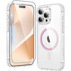 Durchsichtige iPhone 15 Pro-Hülle: magnetisches Aufladen, vergilbungsfrei, stoßfest, Magsafe-Unterstützung 