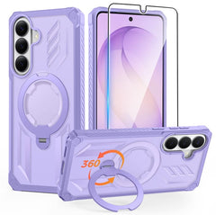Samsung S26 Magnetic Rugged Case Featuring Ring Kickstand Military Grade Protection