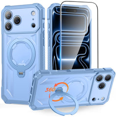 iPhone 18 Pro Magnetic Rugged Case Featuring Ring Kickstand Military Grade Protection