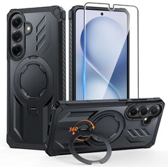 Samsung S26 Magnetic Rugged Case Featuring Ring Kickstand Military Grade Protection