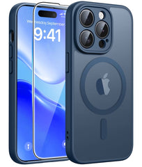 FNTCASE for iPhone 14 Pro Case: Strong Magnetic Translucent Matte Slim Shockproof Protective Drop Full Protection Phone Cover