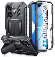 FNTCASE For iPhone 17 Phone Case: Military Grade Shockproof with Built-in Screen Protector and Kickstand