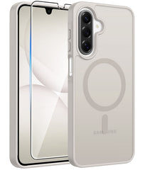 Samsung Galaxy A17/A16 Handyhülle: Magnetische, durchscheinende, matte, stoßfeste und schlanke Handyhülle – Fallschutz nach Militärstandard, harte Rückseite, Anti-Fingerabdruck-Schutzhülle 