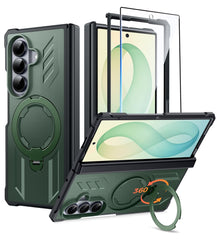 Samsung Galaxy Z Fold 8 Ultra/Z Fold 7 Magnetic Rugged Case Featuring Ring Kickstand Military Grade Protection