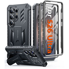 Samsung Galaxy S26 Ultra Case with Built-in Screen Protector and Kickstand – Military Rugged, 2 Front Frames, Drop Proof Protective Cover