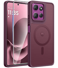 FNTCASE for Moto G Play 2026 Phone Case: Magnetic Translucent Matte Shockproof Slim Phone Cover - Military Grade Drop Proof Hard Back Anti-Fingerprint Protective Case