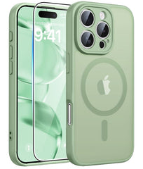 FNTCASE für iPhone 16 Pro Hülle: Starke magnetische, durchscheinende, matte, schlanke, stoßfeste Schutzhülle mit vollständigem Schutz 