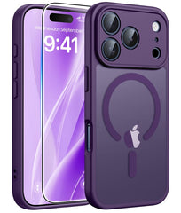 FNTCASE iPhone 17 Pro Maxケース: 強力なマグネット式半透明マットスリム耐衝撃保護落下完全保護電話カバー