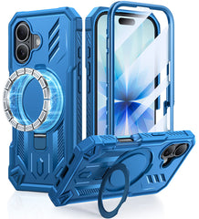 FNTCASE iPhone 17用ケース リングホルダー付き マグネット式キックスタンド ミリタリーグレード 耐衝撃 保護力 頑丈 携帯電話カバー