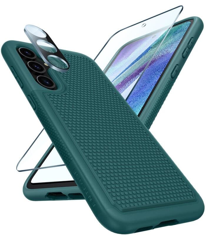 Samsung Galaxy S23-FE Sturdy Case with Non-Slip Texture Green