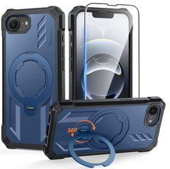 iPhone 17E Magnetic Rugged Case Featuring Ring Kickstand Military Grade Protection