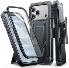 iPhone 18 Pro Max Case: Military Grade Rugged Cell Phone Cover with Kickstand and Belt Clip Holster