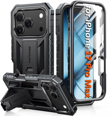 FNTCASE For iPhone 17 Pro Max 6.9 inch Phone Case: Military Grade Shockproof with Built-in Screen Protector and Kickstand