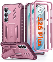 Samsung Galaxy S26 Plus Case with Built-in Screen Protector and Kickstand – Military Rugged, 2 Front Frames, Drop Proof Protective Cover