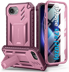 iPhone 17E 2026 Phone Case: Military Grade Shockproof with Built-in Screen Protector and Kickstand