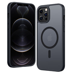 FNTCASE iPhone 12 Pro Max ケース: 磁気充電 耐衝撃 Magsafe サポート - フロスト オイル スプレー タッチ