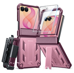 Samsung Z Flip 8 Phone Case: Rugged Hinge Protective Phone Case with Belt Clip Holster and Kickstand