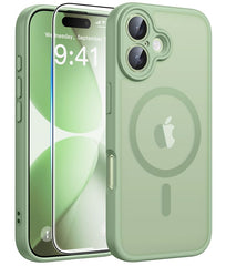 FNTCASE iPhone 17用ケース: 強力なマグネット式半透明マットスリム耐衝撃保護落下完全保護電話カバー