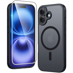 FNTCASE for iPhone 16 Case: Strong Magnetic Translucent Matte Slim Shockproof Protective Drop Full Protection Phone Cover