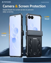 Samsung Z Flip 8 Phone Case: Rugged Protective Phone Case with Belt Clip Holster and Kickstand