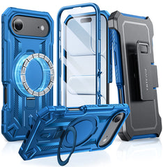 FNTCASE for iPhone Air Case with Ring Holder Magnetic Kickstand Military Grade Shockproof Protective Rugged Cell Phone Cover with Belt Clip Holster
