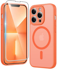 FNTCASE for iPhone 13 Pro Case: Strong Magnetic Translucent Matte Slim Shockproof Protective Drop Full Protection Phone Cover