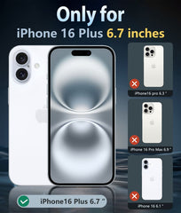 FNTCASE for iPhone 16 Plus Case: Support Camera Control Capture Magnetic Military Grade Drop Protection Anti Yellowing Cell Phone Cover - Rugged Shockproof Transparent Cases(Camera Control)