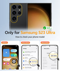 Samsung Galaxy S23 Ultra Phone Case: Magnetic Translucent Matte Shockproof Slim Phone Cover - Military Grade Drop Proof Hard Back Anti-Fingerprint Protective Case