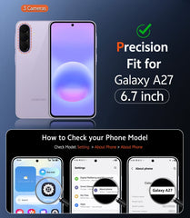 Samsung Galaxy A27 Clear Phone Case: Wireless Charging Anti Yellowing Shockproof