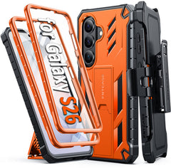 Samsung Galaxy S26 Case with Belt Clip Holster and Kickstand Military-Grade Protection Includes 2 Front Frames and a Built-in Screen Protector