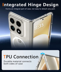 Motorola Razr Fold Magnetic Case: Clear Military Grade Drop Protection Anti Yellowing Cell Phone Cover