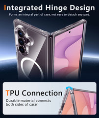FNTCASE für Samsung Z Fold 7 Magnetische Hülle: Klare Handyhülle in Militärqualität mit Fallschutz und Vergilbungsschutz 