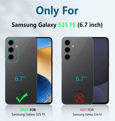 FNTCASE For Samsung Galaxy S25 FE Phone Case: Military Grade Shockproof with Built-in Screen Protector and Kickstand