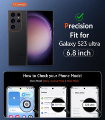 Samsung S23 Ultra Clear Phone Case: Magnetic Charging Shockproof Magsafe Support