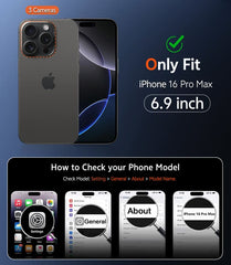 FNTCASE for iPhone 16 Pro Max Case: Clear Anti Yellowing Magnetic Military Grade Drop Protection Cell Phone Cover - Rugged Shockproof Protective Bumper Transparent