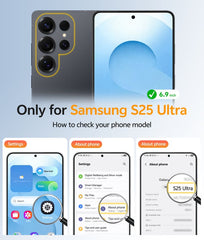 Samsung Galaxy S25 Ultra 6.9 Inch Phone Case: Magnetic Translucent Matte Shockproof Slim Phone Cover - Military Grade Drop Proof Hard Back Anti-Fingerprint Protective Case