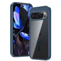 FNTCASE for Google Pixel 9 Pro XL Phone Case: Magnetic Translucent Shockproof Slim Phone Cover - Military Grade Drop Proof Hard Back Anti-Fingerprint Protective Case