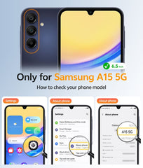 Samsung Galaxy A15 Phone Case: Magnetic Translucent Matte Shockproof Slim Phone Cover - Military Grade Drop Proof Hard Back Anti-Fingerprint Protective Case