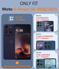 Motorola Moto G Power 5G 2026/2025 Clear Case: Wireless Charging Anti Yellowing Shockproof Phone Case