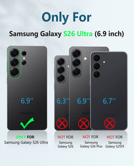 Samsung Galaxy S26 Ultra Case with Belt Clip Holster and Kickstand Military-Grade Protection Includes 2 Front Frames and a Built-in Screen Protector