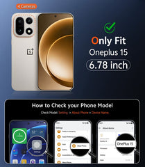 OnePlus 15 Clear Case: Wireless Charging Anti Yellowing Shockproof Phone Case