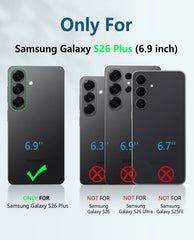 Samsung Galaxy S26 Plus Case with Built-in Screen Protector and Kickstand – Military Rugged, 2 Front Frames, Drop Proof Protective Cover