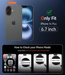 FNTCASE for iPhone 16 Plus Case: Strong Magnetic Translucent Matte Slim Shockproof Protective Drop Full Protection Phone Cover