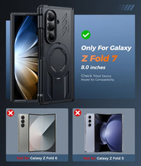 Samsung Galaxy Z Fold 7 Magnetic Rugged Case Featuring Ring Kickstand Military Grade Protection