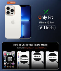 FNTCASE for iPhone 13 Pro Case: Clear Anti Yellowing Magnetic Military Grade Drop Protection Cell Phone Cover - Rugged Shockproof Protective Bumper Transparent
