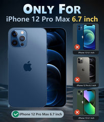 FNTCASE for iPhone 12 Pro Max 6.7 Inch Case: Matte Clear Military Grade Drop Protection Phone Cover